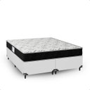 Ver imagem 1 de Cama Box Queen Bipartido + Colchão D33 One Face - 56x158x198cm - e-Shop Casa - Couro