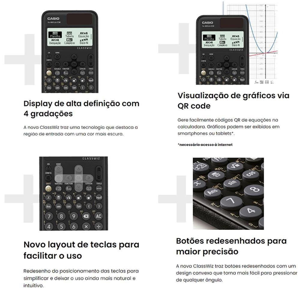 Calculadora Científica Casio Fx 991la Cw 550 Funções Preta | MadeiraMadeira