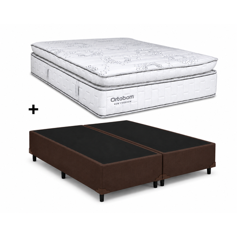 Cama Base King Marrom Colchao King New Freedom Molas Ensacadas 193x203 - Ortobom