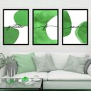 Ver imagem 1 de Kit 3 Quadros Gratidão, Fé, Amor - Verde 45x34cm - com vidro:Madeira preta