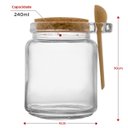 Ver imagem 4 de Kit 6 Porta Tempero Vidro Colher Bambu tampa de Rolha 240ml