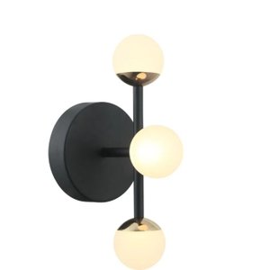 Arandela Fuxico Dourado e Preto Led 6w 3000k