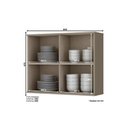 Ver imagem 3 de Módulo Cozinha Henn Connect Aéreo P/ C/ 2 Portas Ripadas 80cm Duna/cristal-henn