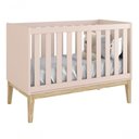 Ver imagem 2 de Jogo de Quarto para Bebê Classic New Rosa Fosco com Natural - Moveisaqui