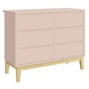 Ver imagem 4 de Jogo de Quarto para Bebê Classic New Rosa Fosco com Natural - Moveisaqui