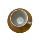 Ver imagem 2 de Conjunto Cafezinho com Pires Bambu e Xicara Cerâmica Branca Utensilios do Chef