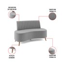 Ver imagem 6 de Sofá 2 Lugares Living 160cm Pé Palito Maraú Veludo Cinza K01 - D'Rossi