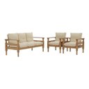 Ver imagem 2 de Jogo Sofá Madeira Maciça 3 Lugares e 2 Poltronas Liz Multimóveis Vcr7001 Bege