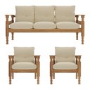 Ver imagem 4 de Jogo Sofá Madeira Maciça 3 Lugares e 2 Poltronas Liz Multimóveis Vcr7001 Bege