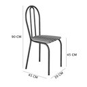 Ver imagem 5 de Kit 8 Cadeiras de Cozinha Texas Estampado Listrado Pés de Ferro Cromo Preto - Pallazio