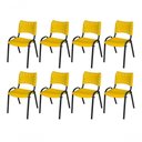 Ver imagem 1 de Cadeira Iso Base Preto Escola, Escritório Amarelo Kit 8 Un
