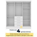 Ver imagem 6 de Guarda Roupa Casal 6 Portas 4 Gavetas Arizona S/ Espeho S/ Pés - Tcil Neve