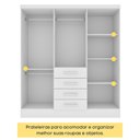 Ver imagem 5 de Guarda Roupa Casal 6 Portas 4 Gavetas Arizona S/ Espeho S/ Pés - Tcil Neve