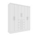 Ver imagem 1 de Guarda Roupa Casal 6 Portas 4 Gavetas Arizona S/ Espeho S/ Pés - Tcil Neve