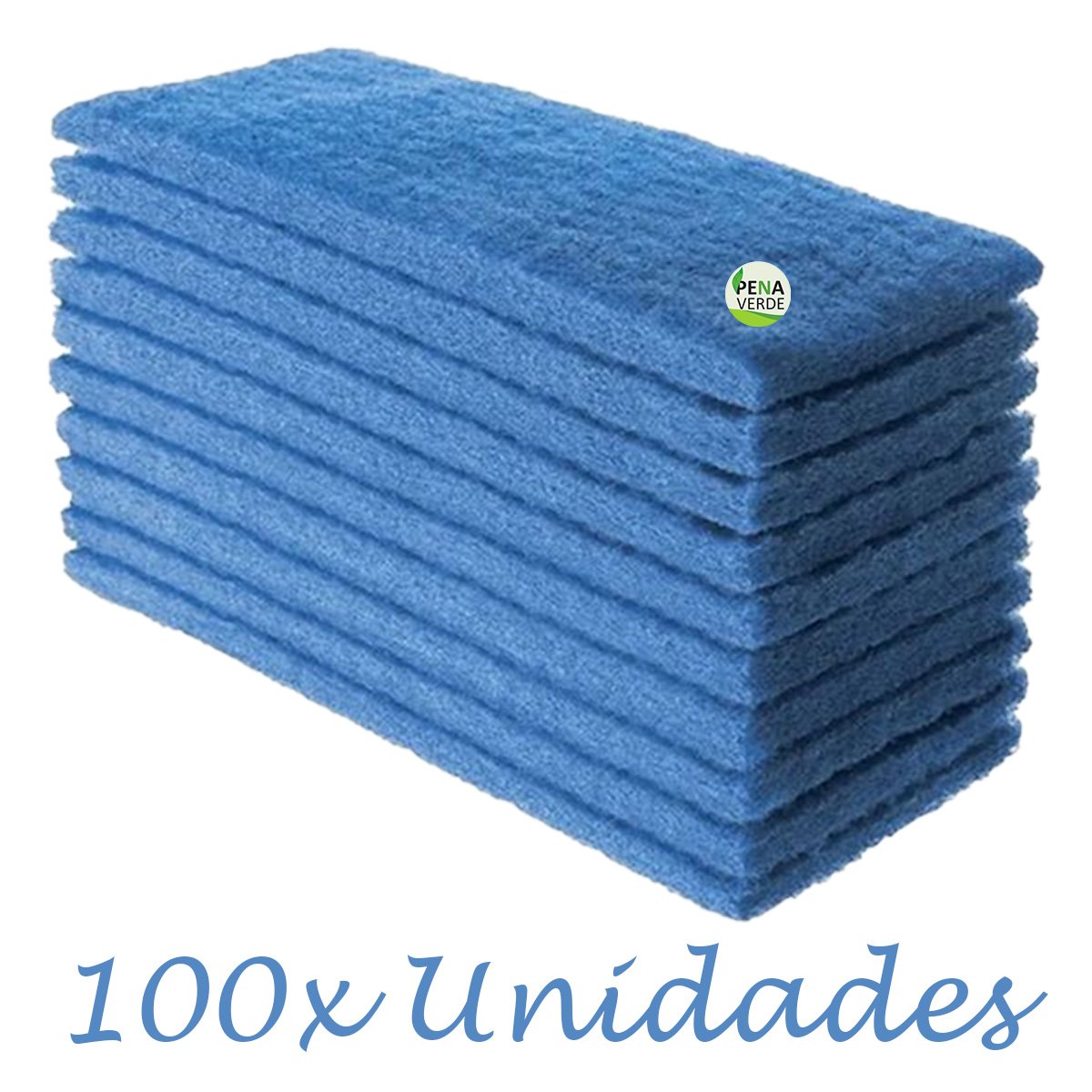 Fibra Azul de Limpeza Leve sem Riscar - Kit 100 Unidades para Limpeza de Porcelana, Louças, Cristais