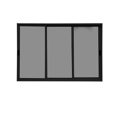 Vitrô 3 Folhas Móveis de Correr Aluminio Preto 1,20x1,50 Linha 18 Modular