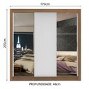 Ver imagem 4 de Guarda-roupa Casal Madesa Lyon 3 Portas de Correr com Espelhos 2 Gavetas
