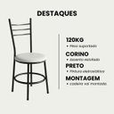 Ver imagem 4 de Cadeira para Cozinha Americana 2 Uni Estrutura Preto Nina:Branco