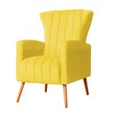 Ver imagem 5 de Poltrona Decorativa Melinda Pés Palito Tecido Suede Várias Cores - Qlare Estofados - Suede Amarelo