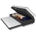 Ver imagem 2 de Cama Bibox com Baú Solteiro Ortopédica com Cama Auxiliar Conjugada 88x188x51cm Gabi Cinza/branco