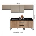 Ver imagem 4 de Cozinha Compacta Ébano 9 Portas 3 Gavetas Montana/fumê - Quiditá Móveis