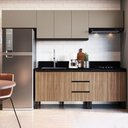 Ver imagem 1 de Cozinha Compacta Ébano 9 Portas 3 Gavetas Montana/fumê - Quiditá Móveis