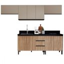 Ver imagem 2 de Cozinha Compacta Ébano 9 Portas 3 Gavetas Montana/fumê - Quiditá Móveis