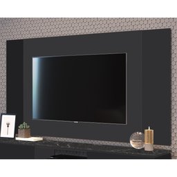 Painel Para TV Até 60 Polegadas Vesta Preto Texturizado - Artesano - 2 Painel Para TV Até 60 Polegadas Vesta Preto Texturizado - Artesano - 2