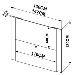 Painel Para TV Até 60 Polegadas Vesta Preto Texturizado - Artesano - 5 Painel Para TV Até 60 Polegadas Vesta Preto Texturizado - Artesano - 5
