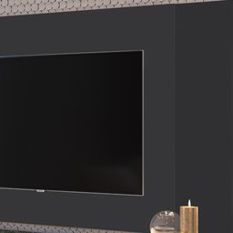 Painel Para TV Até 60 Polegadas Vesta Preto Texturizado - Artesano - 3 Painel Para TV Até 60 Polegadas Vesta Preto Texturizado - Artesano - 3