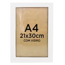 Ver imagem 1 de Moldura Quadro A4 21x30cm Diploma Certificado Foto com Vidro Empório do Adesivo Moldura Branca 02 Un