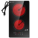 Ver imagem 1 de Amzchef Cooktop Elétrico de 2 Bocas 12" com 9 Níveis de Potência (preto)
