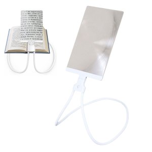 Lupa de Pescoço Leitura Aumento 5x Haste Flexivel Maos Livres Apoio Mesa Trabalho Idoso Baixa Visao