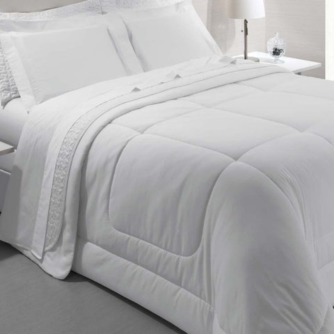 Edredom King 300 Fios Satinée Liso - Kacyumara Branco