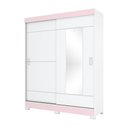 Ver imagem 2 de Guarda Roupa Casal 02 Portas Deslizantes 02 Gavetas Amsterdã Briz Branco/branco E Rosa Chá Ii