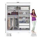 Ver imagem 7 de Guarda Roupa Casal 02 Portas Deslizantes 02 Gavetas Amsterdã Briz Branco/branco E Rosa Chá Ii