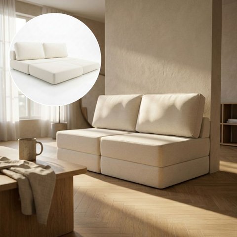 Sofá Cama 3 Lugares na Caixa 180 cm Versa Bouclê B05 - D'Rossi