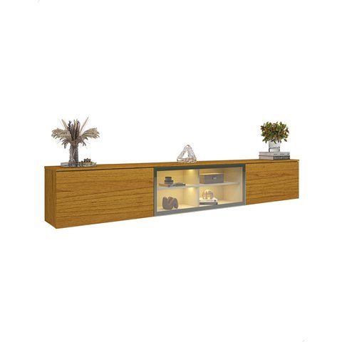 Rack Nicho Suspenso Led Reflecta 3 Porta Matiz 2170 Madeira