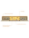 Ver imagem 2 de Rack Nicho Suspenso Led Reflecta 3 Porta Matiz 2170 Madeira
