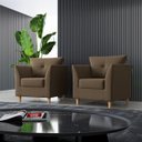 Ver imagem 1 de Kit 02 Poltronas para Sala Decorativas Isis Suede Marrom Visan Estofados