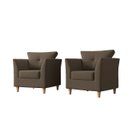 Ver imagem 2 de Kit 02 Poltronas para Sala Decorativas Isis Suede Marrom Visan Estofados