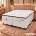 Ver imagem 2 de Cama Box Colchão Baú Casal Queen Molas Ensacadas City Pillow Top 158x198x64cm Branco / Bege