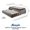 Ver imagem 2 de Bicama Box Solteirão 99x199 Suede com 2 Colchões Relax Adorabile Molas Ensacadas Ecoflex