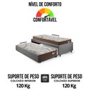 Ver imagem 6 de Bicama Box Solteirão 99x199 Suede com 2 Colchões Relax Adorabile Molas Ensacadas Ecoflex