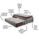 Ver imagem 4 de Bicama Box Solteirão 99x199 Suede com 2 Colchões Relax Adorabile Molas Ensacadas Ecoflex