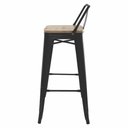 Ver imagem 3 de Kit 4 Banquetas Altas com Assento de Madeira Tolix Preto Preto