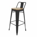 Ver imagem 5 de Kit 4 Banquetas Altas com Assento de Madeira Tolix Preto Preto