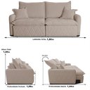 Ver imagem 2 de Sofá sem Caixa Retrátil 1,80m Softgel Sublime Boucle Bege Claro Cama Inbox