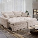 Ver imagem 1 de Sofá sem Caixa Retrátil 1,80m Softgel Sublime Boucle Bege Claro Cama Inbox