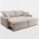 Ver imagem 7 de Sofá sem Caixa Retrátil 1,80m Softgel Sublime Boucle Bege Claro Cama Inbox